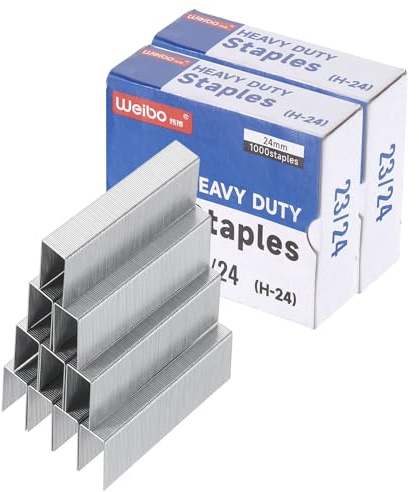 PATIKIL 23/24 Staples for Stapler, 2Box 2000pcs 7/8 Leg Length Standard Flat Clinch Chisel Point Staples Jam-Free for Office Desktop Home Supplies, Silver