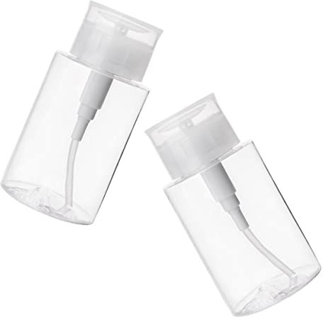 HONMEET 2pcs 300ml Leak-proof Refillable Lotion Bottles Push-down Pump Dispenser for Travel and Home Storage, Portable Liquid Dispenser Suitable for Cleansing Water, Makeup Remover,