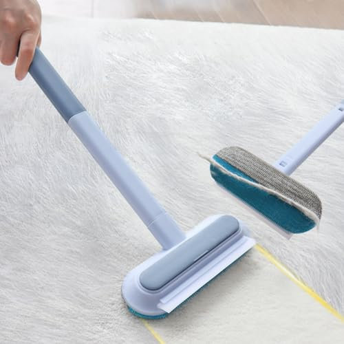 Multi Function Pet Hair Remover Broom Reusable Cat and Dog Hair Remove Brush with Handle for Carpets, Rugs, Couch, Tile Window Screens Easy Clean Tool