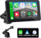 Pantalla Coche Carplay y Android Auto Inalámbrico, 7 Pulgadas Portátil Pantalla Carplay Coche Sin Instalación, Pantalla para Coche con Bluetooth, Navegador GPS, Mirror Link, Control de Voz, FM, AUX