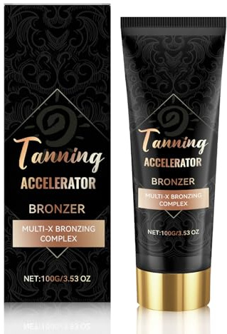 Sunbed Tanning Accelerator - Sunbed Cream with Bronzer - Sun Cream with Tan Accelerator - Sun bed Tan Accelerator C-ream for Intense Hydration & Long Lasting Tan - Fast Acting, Indoor & Outdoor Use