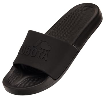 Kubota Slide för män och kvinnor, slip-on sandaler, skor för pool och strand, sommarsandaler, Vanlig svart, 40 EU