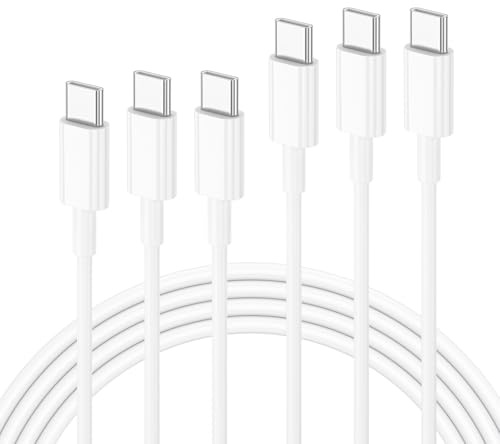 Cavo USB C a USB C, 3Pezzi-1M, Cavo di Ricarica Rapida Type-C da 60 W, Cavo di Cicarica Compatibile con Samsung Galaxy S25 S24 S23 S22 S21 S20 iPad Pro MacBook iPhone 16 15 Pro Huawei Google Pixel