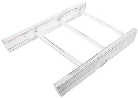 ULTECHNOVO Échelle Porte-Serviettes Mini Support Multifonctionnel et Gain de Place Rustique en Bois Blanc pour Décoration Salle de Bain Campagne