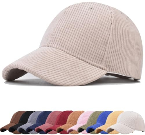 DURINM Cappellino da Baseball Classic Unisex Cappello da Sole in Velluto a Coste Regolabile con Visiera Curva Berretto per Sport Caldi Berretti Invernali da Baseball Donne