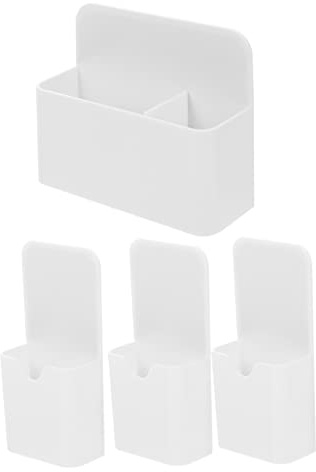 DOITOOL Boîte de Rangement Magnétique pour Bureau en Plastique Blanc, Porte-stylo Magnétique Simple et Polyvalent pour Maison et Bureau, Lot de 4 Pièces