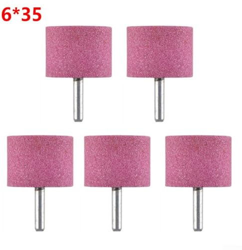 Schleifsteine mit 6 mm Schaft für Drehwerkzeug, perfekt für Metall- und Holzanwendungen, 5 Stück (6 x 35)