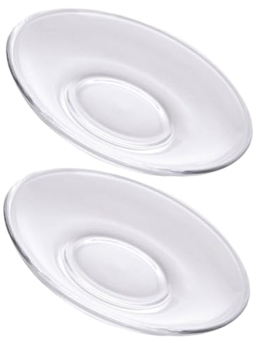 TOBBOMEY 2 Pezzi Piattini da Tè in Vetro Trasparente 85 CM Sottobicchieri Decorativi Resistenti per Sala da Tè Casa Ristorante Riutilizzabile