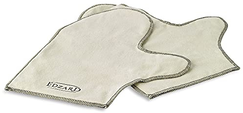 Edzard QualiPolish® Coppia di guanti per la pulizia di argento, monete e posate in ottone, argento e oro - Guanti per gioielli, detergente, lucidante per la cura