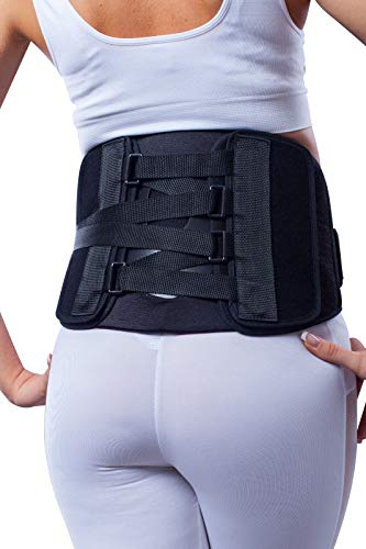 Hochwertige Rückenbandage/Rückenstütze LOREY-LU19012 mit innovativem Bandzugsystem Größe XL