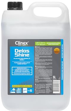 CLINEX Delos Shine, Líquido limpiador y cuidado de muebles, deja brillo, 5l