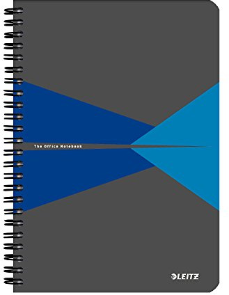 Leitz 44580035 Office Collegeblock A5 kariert, spiralgebunden mit Karton Einband Blau