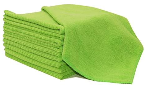 ZOLLNER 10 panni in microfibra per una pulitura senza aloni e pelucchi - pezzette assorbenti - lavabili a 60°C - 40x40 cm verde - dallo specialista per alberghi