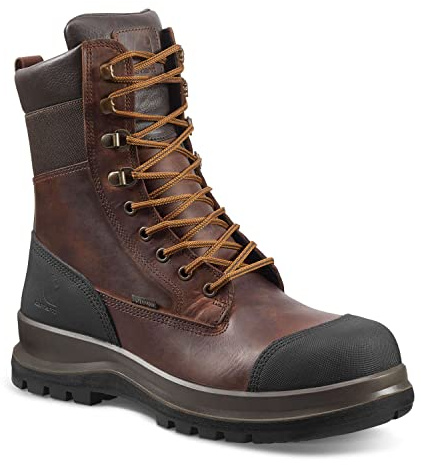 Carhartt Herren Detroit Rugged Flex® Wasserfester, 20 cm hoher S3-Sicherheitsstiefel, Dunkelbraun, 44