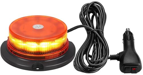 EYPINS 12 LED Rundumleuchte 10-30V, Gelb Rundumkennleuchte Auto Warnleuchte, 12W Magnet Warnlicht Blinkleuchte Strobe Beacon Light IP56 für Auto Anhänger Wohnwagen SUV | R10 E9 R65