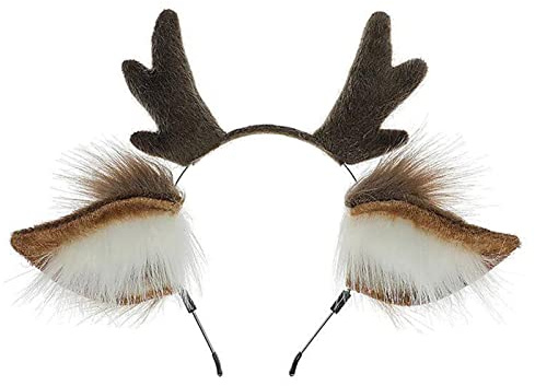 Dodheah Katzenohren Haarreif Fuchs Wolf ohren Stirnband Hundeohren Haarband Weihnachts Geweih Haarschmuck Halloween Cosplay