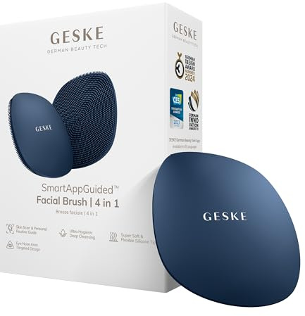 GESKE | SmartAppGuided™ Facial Brush 4 in 1 | Gesichtsreinigungsbürste | Weiche Bürste aus Silikon | professionelle Gesichtsreinigung | Gesichtsreinigungsgerät | Hautreinigung | SmartAppGuided™ | Gesichtsreinigungsbürste | Weiche Bürste aus Silikon | Gesichtsreinigungsgerät | Hautreinigung