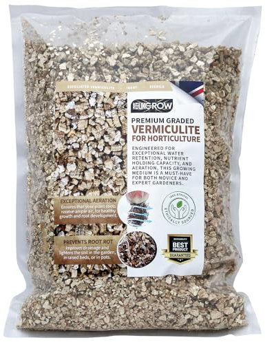 100% Pure Vermiculite - Bag - Improves Soil Aeration and Drainage - Ideal for Seed Starting, Repotting, and Composting (10L)