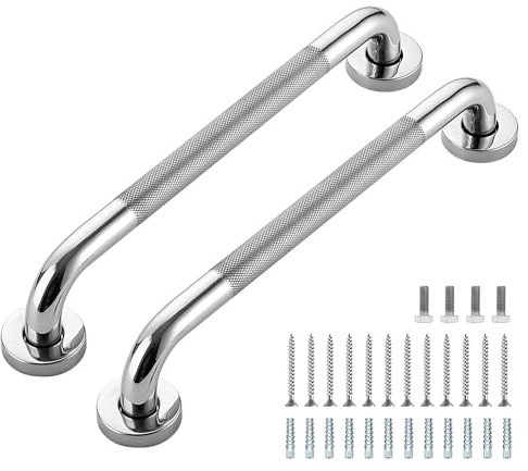 Grab Bars for Shower, 16 Inch Shower Handle, 2 Pack, Polished Nickel
