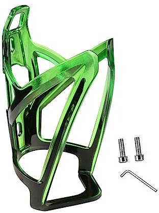 Ronyme Bike Water Bottle Holder Water Drink Holder Rack Colorful Ultralight Carrier PC Cycling Bottle Cage for Mountain Bike with Screws and Wrench, Green