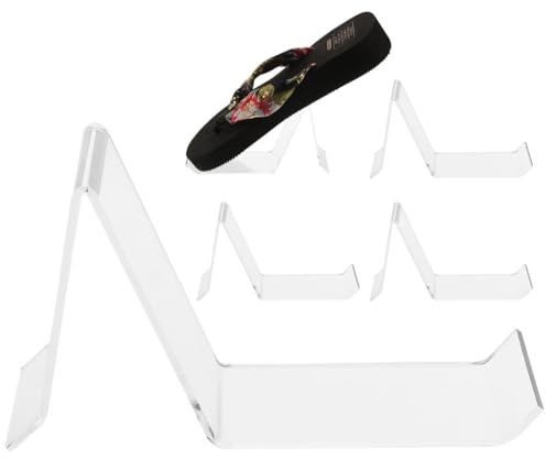 HOMSFOU Espositore per Scarpe Acrilico Trasparente Rialzato 5 Pezzi Supporto per Esposizione Calzature Negozio Organizzatore Scarpe Dimensioni Compatte