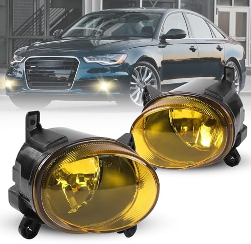 Nebelscheinwerfer kompatibel mit 2007-2014 AUDI A1 A4 Wagon A5 A6 Q3 (8X 8K2/8K5 8T/8F 4G2/4G5/4GH 8UB/8UG); VW Passat CC (357), H11-12V-55W HALOGEN-GLÜHNE, 1 Paar (Fahrer- und Beifahrerseite) (Gelb)