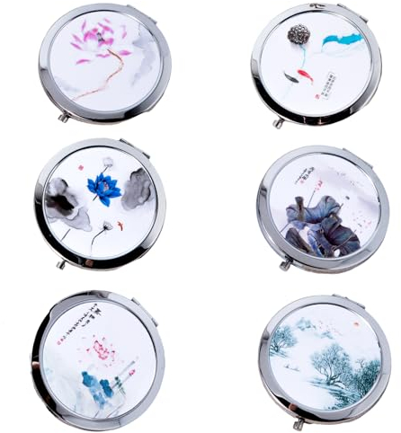 Eabdice 6 Stücke Taschenspiegel, Taschenspiegel für Brautjungfern, Kompakte Runde Spiegel, Looking Glass Makeup Tools, Gelten für Hochzeit Geburtstag Jubiläum Geschenk