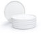Jassceram 8.5 Inch Small Dinner Plates Set of 6, Ceramic Flat Plates for Salad, Dessert and Appetizer - Microwave, Oven and Dishwasher Safe, Scratch Resistant & Lead-Free, High Edge Dish Set, White