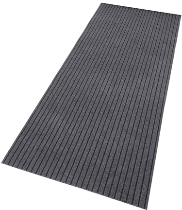 mosegor Teppich Läufer Flur 90 x 300 cm, Rutschfester Fußmatte mit PVC Rücken, Maschinenwaschbar Schmutzfangmatte für Eingänge, Küche, Wohnzimmer, Partei, Wichtige Ereignisse (Grau)