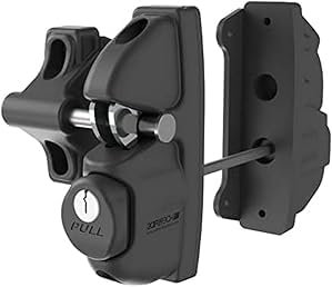 Safetech Hardware Two Sided Gate Latch with 2 Independent Latching Hooks for added security, Key Lockable on Both Sides, Heavy Duty Gravity Latch for Metal, Wood, and Vinyl Fences (SLV Viper X2 Black)