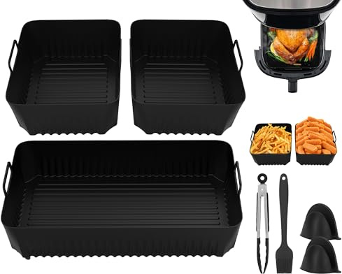 Accesorio para freidora de aire caliente Cosori Dual Blaze TwinFry XXL 10L, Ninja Af500EU, 5,2 L, 10,4 L, molde de silicona para freidora de aire caliente Cosori, accesorio reutilizable y apto para