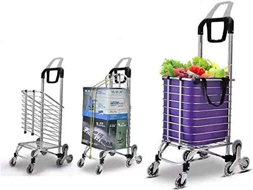 Chariot de Courses Chariot de Courses Pliable avec Roues d'escalier grimpantes - Chariot de Magasin et Diable 2 en 1, Sac Amovible pour Sac d'épicerie Roulant de supermarché