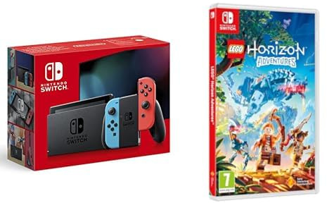 Nintendo Switch con Joy-Con Rosso Neon e Blu Neon & Mario & LEGO Horizon Adventures