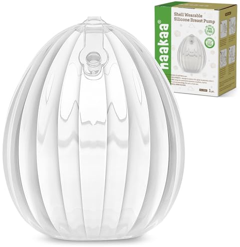 haakaa Tiralatte indossabile, tiralatte in silicone con guscio - Mani libere, scudo passivo per il collettore del latte materno per neonati, allattamento al seno, 120 ml, 1 pezzo