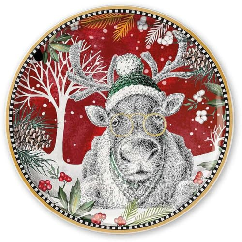 Egan Piatto Natalizio panettone con raffifurato Renna. Diamentro di 31cm. La referenza è: 120168
