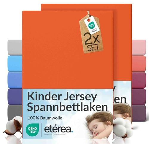 etérea Pack de 2 Sábana Bajera 80x160cm - 80x180cm - Naranja