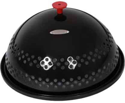 Sharplace Popcorn Popper,No No Stir Outdoor Use Frying Pan,Enamel Round Pot Lid,Premium Popcorn Pan,Stovetop Maker,Black, cover