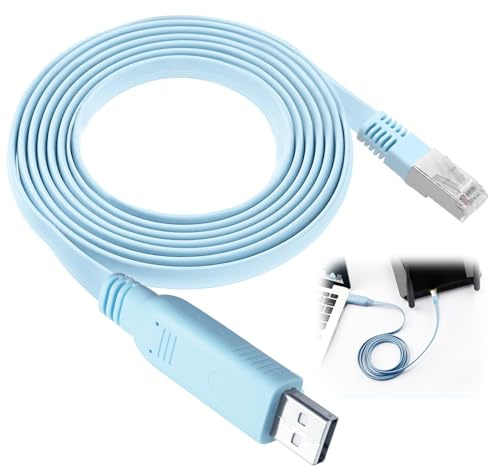USB to RJ45 Adapter for Cisco Console, Ethernet Cable to USB, RS232 Router Switch Console Cord for AP Router Switches Juniper HP & Fortigate, 1.8M Console Lead with PL2303RA Chip Shielded Serial Cable