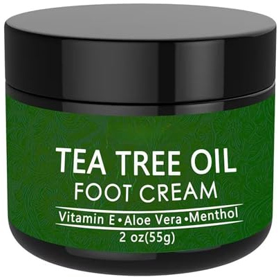 Tea Tree Oil Moisturizing Cream with Aloe Vera, Hyaluronic Acid & Honey – Hydrating Face, Body & Foot Cream for Dry Skin – Hypoallergenic, Natural Ingredients, 2oz