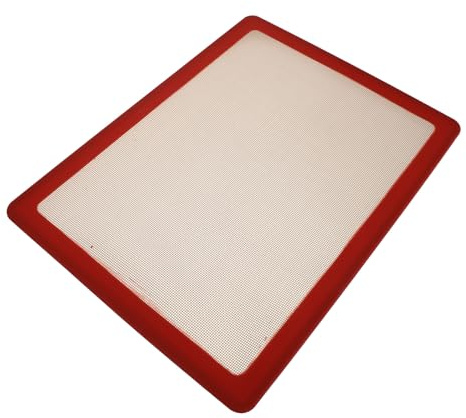 TOYANDONA Tapete de Silicona para Hornear Reforzado Hierro Antiadherente Resistente a Altas Temperaturas Tamaño Estándar Color Rojo Reutilizable para Repostería Pan Galletas y