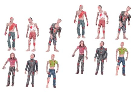 TOBBOMEY 6 Muñecos Zombis Estáticos para Figuras de Acción de Plástico Seguro de 10 CM Set de Juguetes Zombies para Halloween y Juego Diario