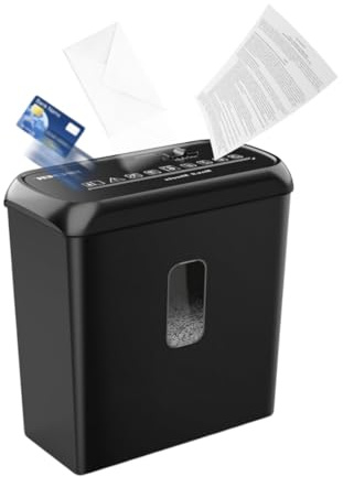 VACLANY 6 Sheet Cross Cut Paper Shredder, 4×35mm High Security