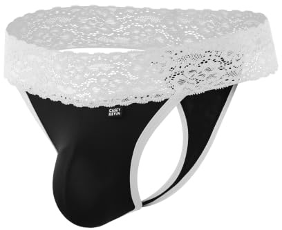 Casey Kevin Stringtanga för män, spetsunderkläder, låg midja, mjuk, elegant | Lätt luftig, bekväm, ren bearbetning, formstabil tvättbar
