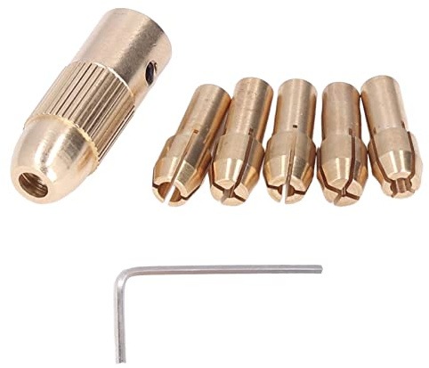 Hyuduo Mini Portabrocas para Amoladora Eléctrica, Material de Latón, Diseño de 4 Mandíbulas, Rango de Sujeción de 0,5 a 3,0 Mm para Mini Taladros y Amoladoras Eléctricas