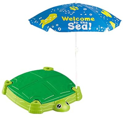 TWTCZOZ Arenero Infantil con Tapa, Arenero Impermeable para Exteriores, Juego de Arenero con Sombrilla Y Construcción para Niños Y Niñas, Adecuado para, Tortuga