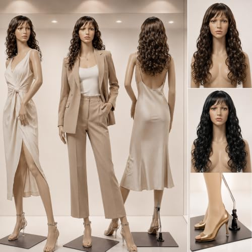 schöne weibliche Schaufensterpuppe SSF-4 2 Perücke gratis Hautfarbe ,Metall-Standplatte mit Wadendorn ( Schuhe anziehbar) Kopf Arme beweglich Mannequin