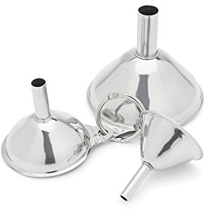 Fox Run Metal Kitchen Funnel Set, 3, 2, and 1.5 Stainless Steel Funnels