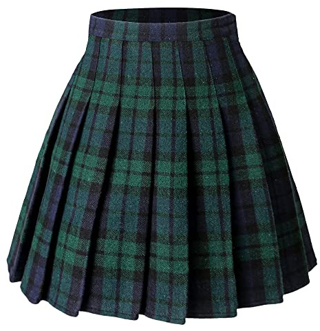 Hoerev Jupe plissée Polyvalente avec Short pour Femme