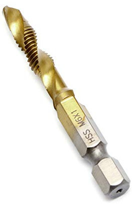 BIlinli 1pc Codolo Esagonale M3-M10 Titanio Placcato in Titanio HSS Filetto a Vite Filetto Maschio Punte da Trapano rubinetti compositi Filetto a Vite Filetto Maschio M6