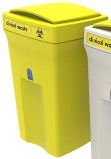 Office Needs Direct Envirobin 100 Litre Yellow Base Yellow Lift Lid Clinical Waste & PPE Bin With Antimicrobial Additive
